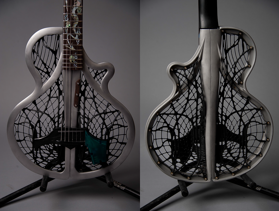 Aluminum, rosewood, and carbon fiber guitar