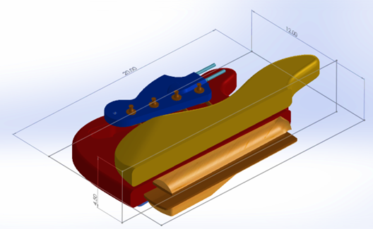 'Ridgewing version' of a disassembled full-size Precision Bass