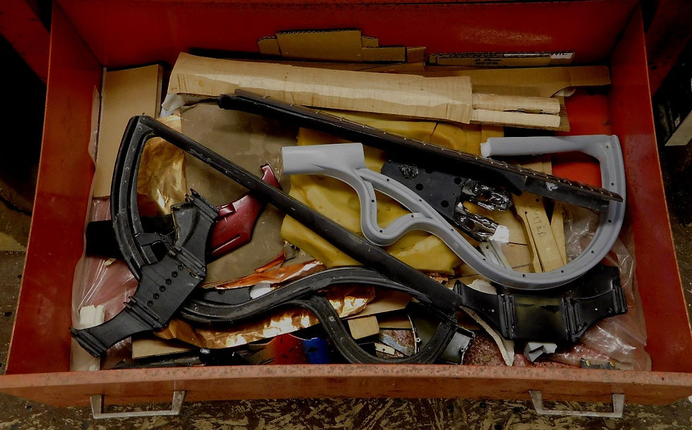 Bottom drawer of the shop’s big roll-around mechanic’s bench (full of screw-ups)