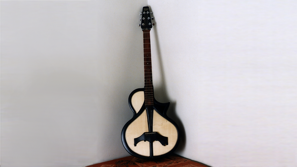 Ridgewing with grills replaced by a set of three inserts made from Sitka spruce and Indian rosewood
