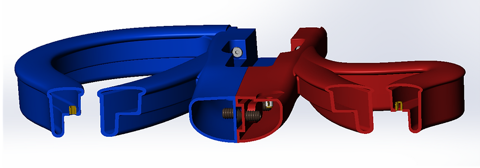 Design cross-section of a hollow Ridgewing guitar body