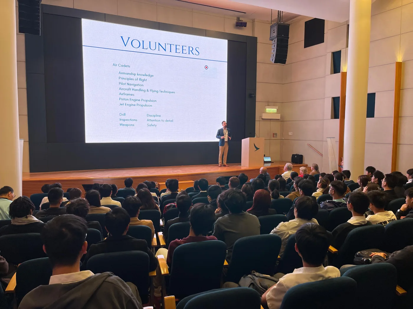 Aviation Youth Day presentation in the auditorium