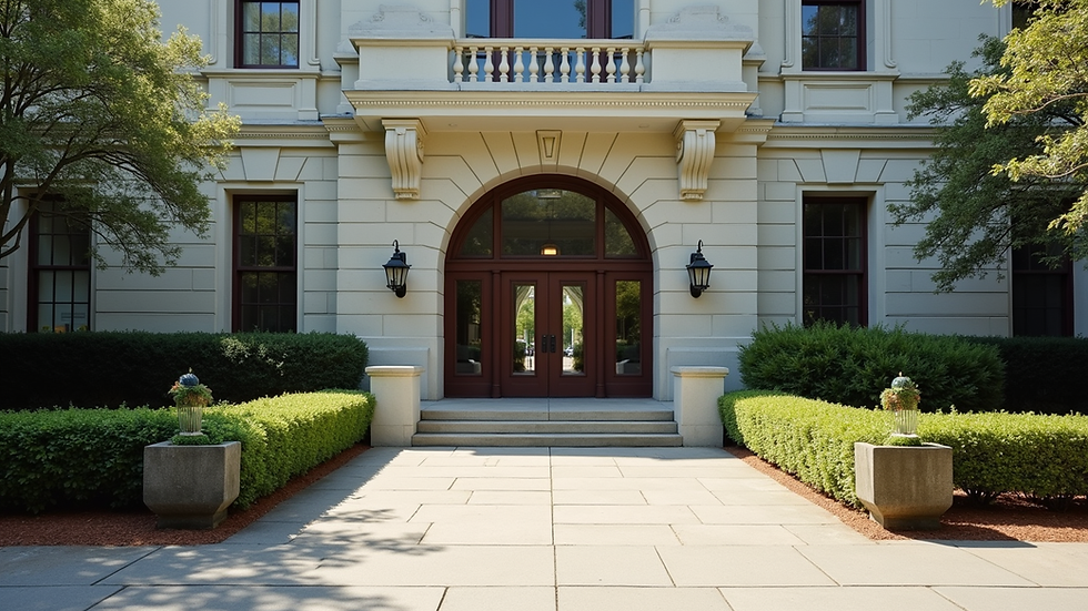 Eye-level view of a courthouse entrance in Wilmington, NC