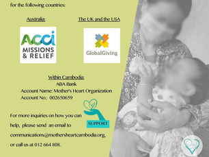 Mother's Heart Update: COVID-19 situation in Cambodia