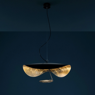 Manta pending lamp suspended form with LED lights gold