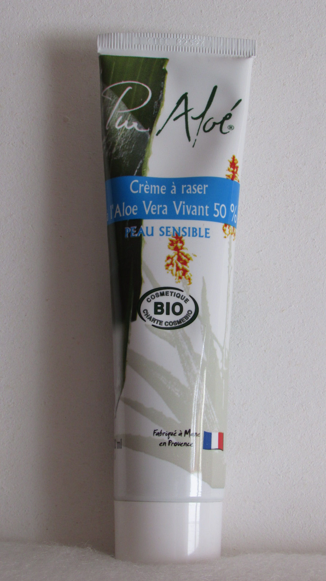 Crème à raser pour peau sensible.