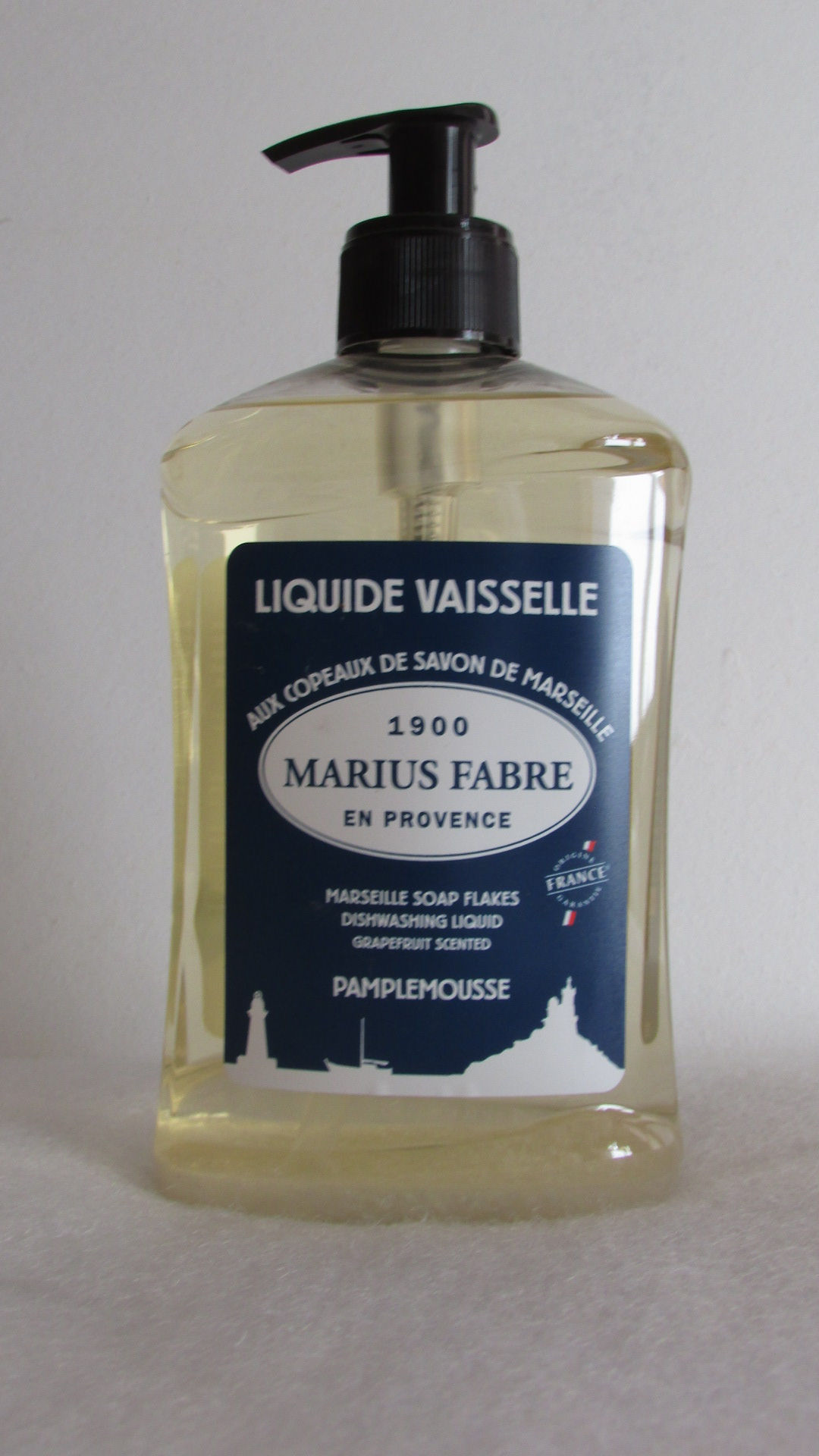 Liquide vaisselle aux copeaux de Savon de Marseille, pamplemousse.