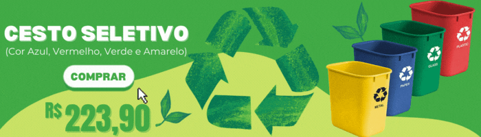 Cesto Seletivo para Escritório Conjunto 24 Litros com 4 Pçs Acrimet (Cor Azul, Vermelho, Verde e Amarelo)