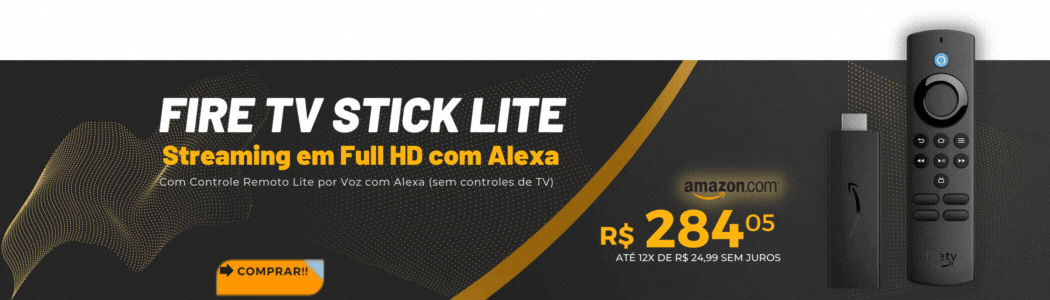 Fire TV Stick Lite | Streaming em Full HD com Alexa | Com Controle Remoto Lite por Voz com Alexa