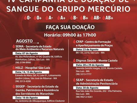 DOAÇÃO DE SANGUE ITINERANTE NA SEDE DA SEMA EM PROL DO HEMOMAR