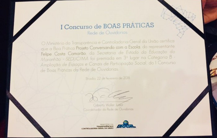 A ouvidora Samira Simas recebeu o prêmio no Rio de Janeiro