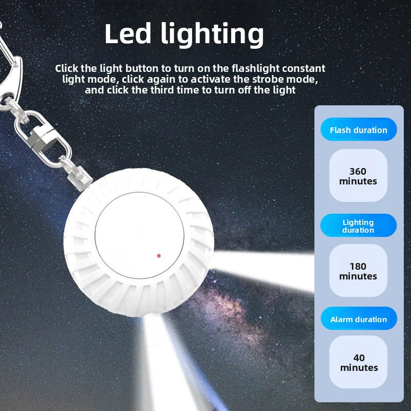 Thumbnail: Mini Rechargeable Personal Safety Alarm with LED Light