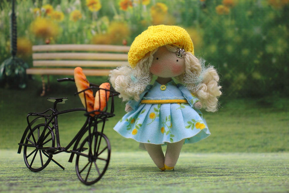 Miniatura: Tiny handcrafted fabric doll Personalized gift for mom & mother quality rag doll blonde etsy