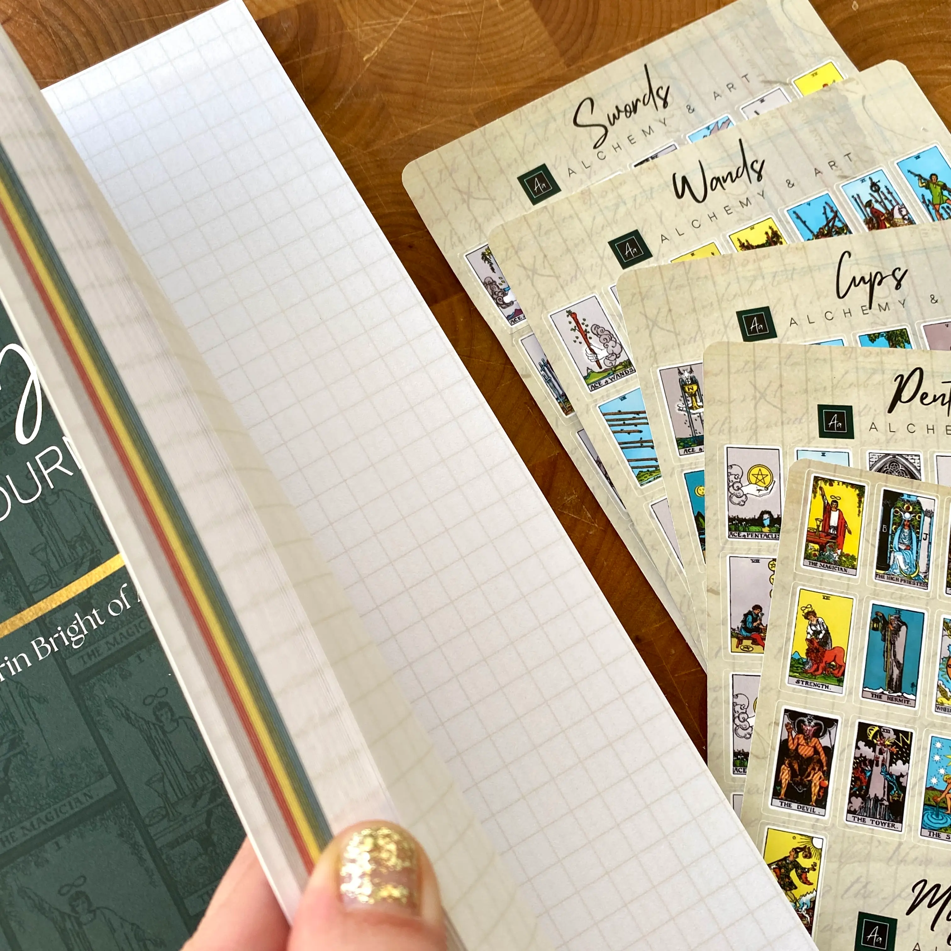 The Alchemy & Art Tarot Journal written by Erin  Bright and its edge to help navigate the cards