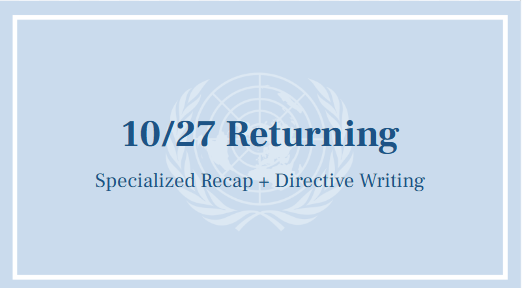 10/27 Returning Members Meeting