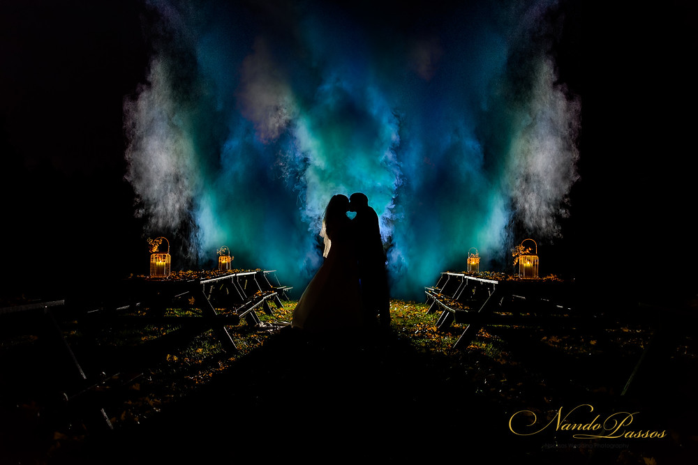 AFTER DARK WEDDING PHOTO SHOOT SMOKE BOMBS