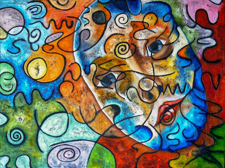Alegria: Feigned joy, reality hidden behind a mask, 2008 by Joel Chalen