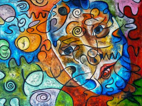 Alegria: Feigned joy, reality hidden behind a mask, 2008 by Joel Chalen