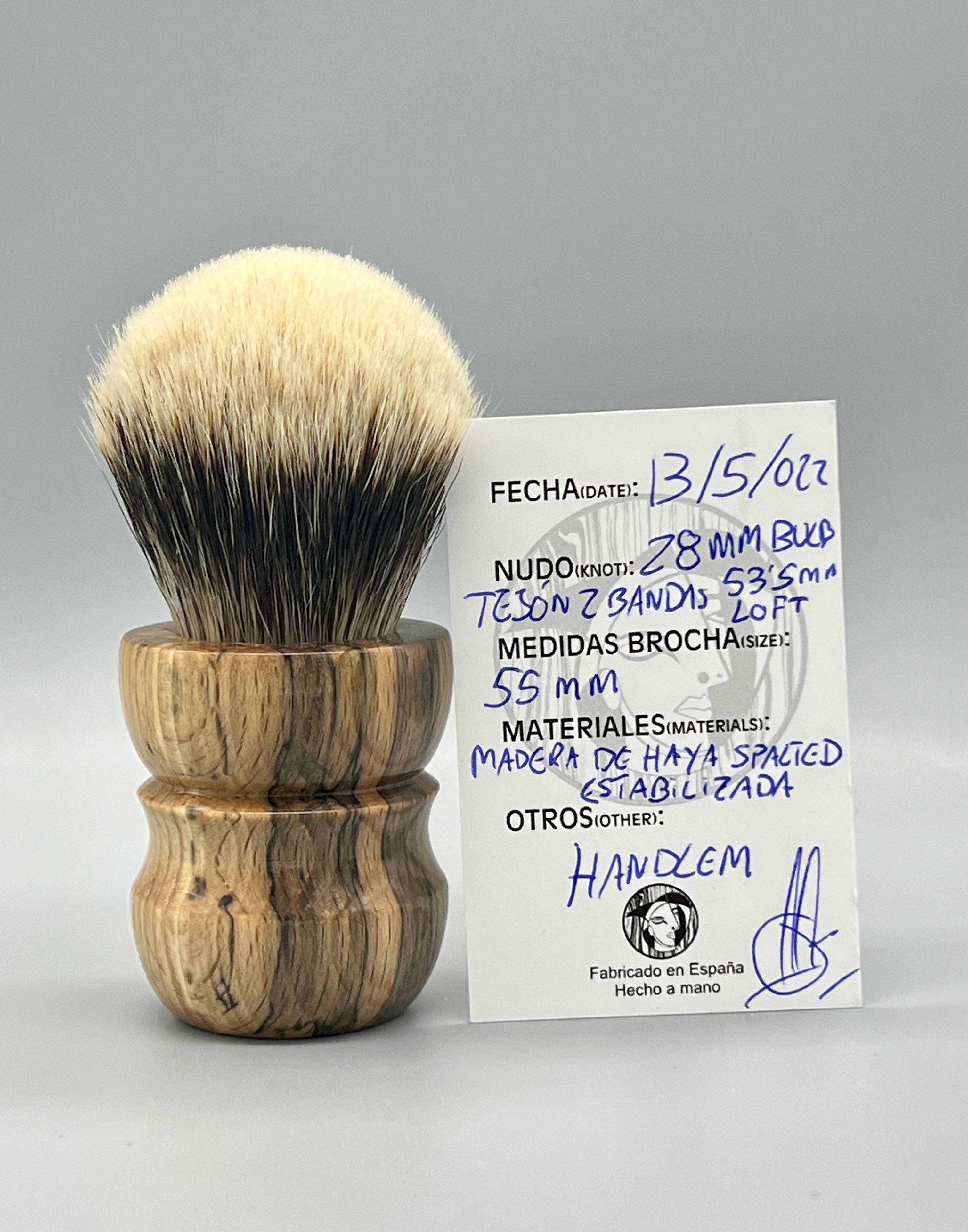 Brocha  madera estabilizada de haya spalted 