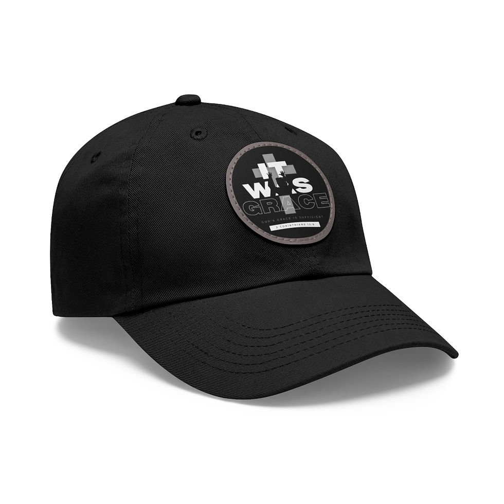 Thumbnail: Dad Hat with Leather Patch (Round)