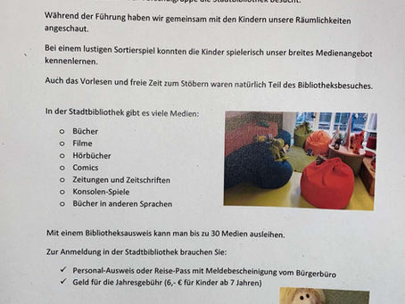 Die grüne Gruppe zu Besuch in der Stadtbücherei