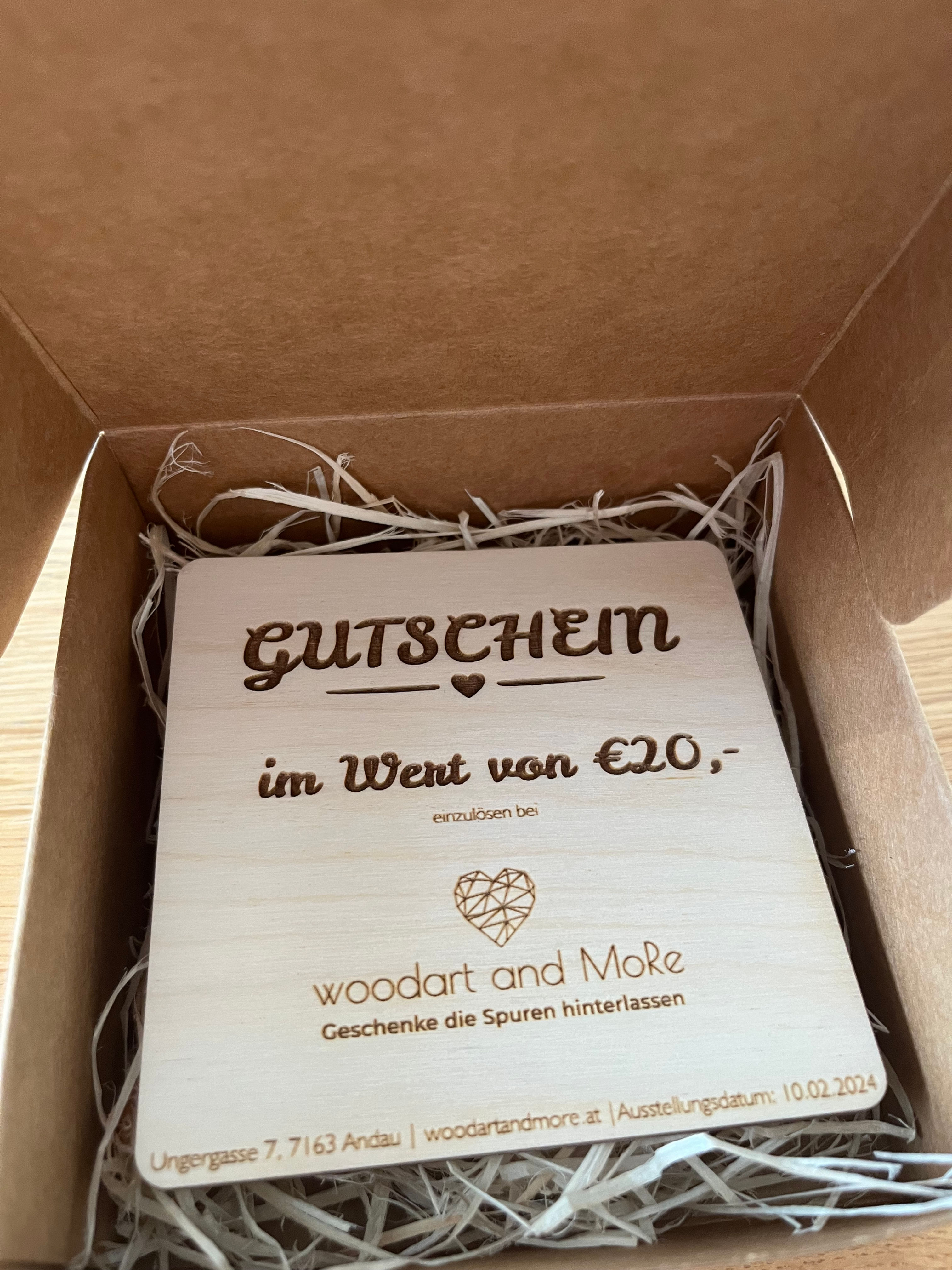 Wertgutschein von Woodart &MoRe