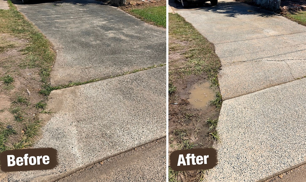 Before and after pressure cleaning Logan driveway