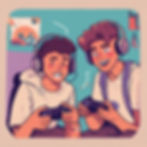 two happy youth playing playstation on a screen.jpg