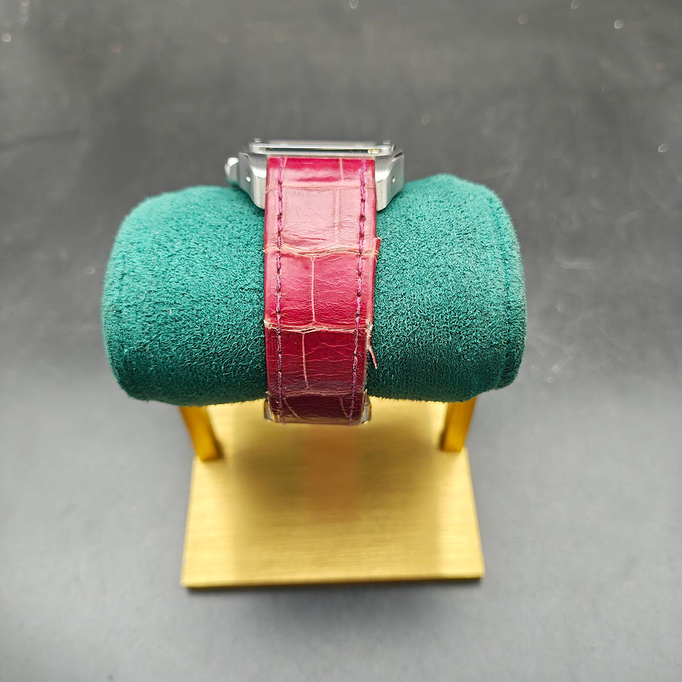 Miniatura: CARTIER SANTOS 100 Ref.2878 FULL SET 2010 RED LEATHER STRAP