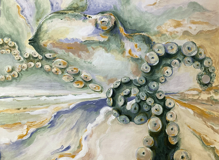 tentacles, door, sea, seaview, beach, sea, octopus