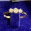 Thumbnail: 9CT YELLOW GOLD VINTAGE DIAMOND TRILOGY RING.
