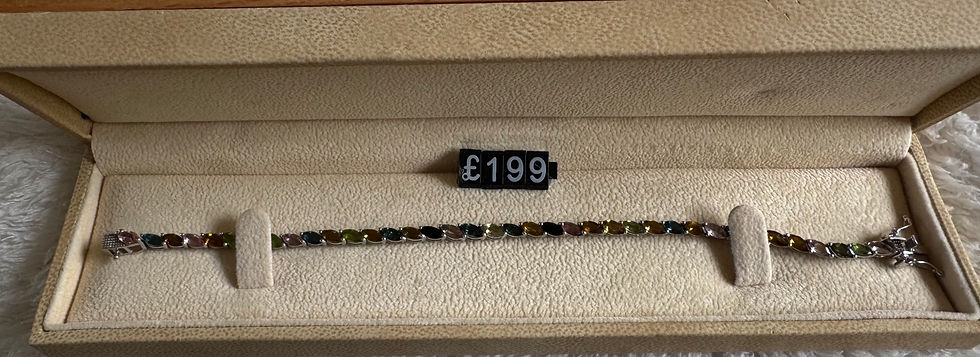Thumbnail: SILVER MULTI GEM STONE BRACELET 