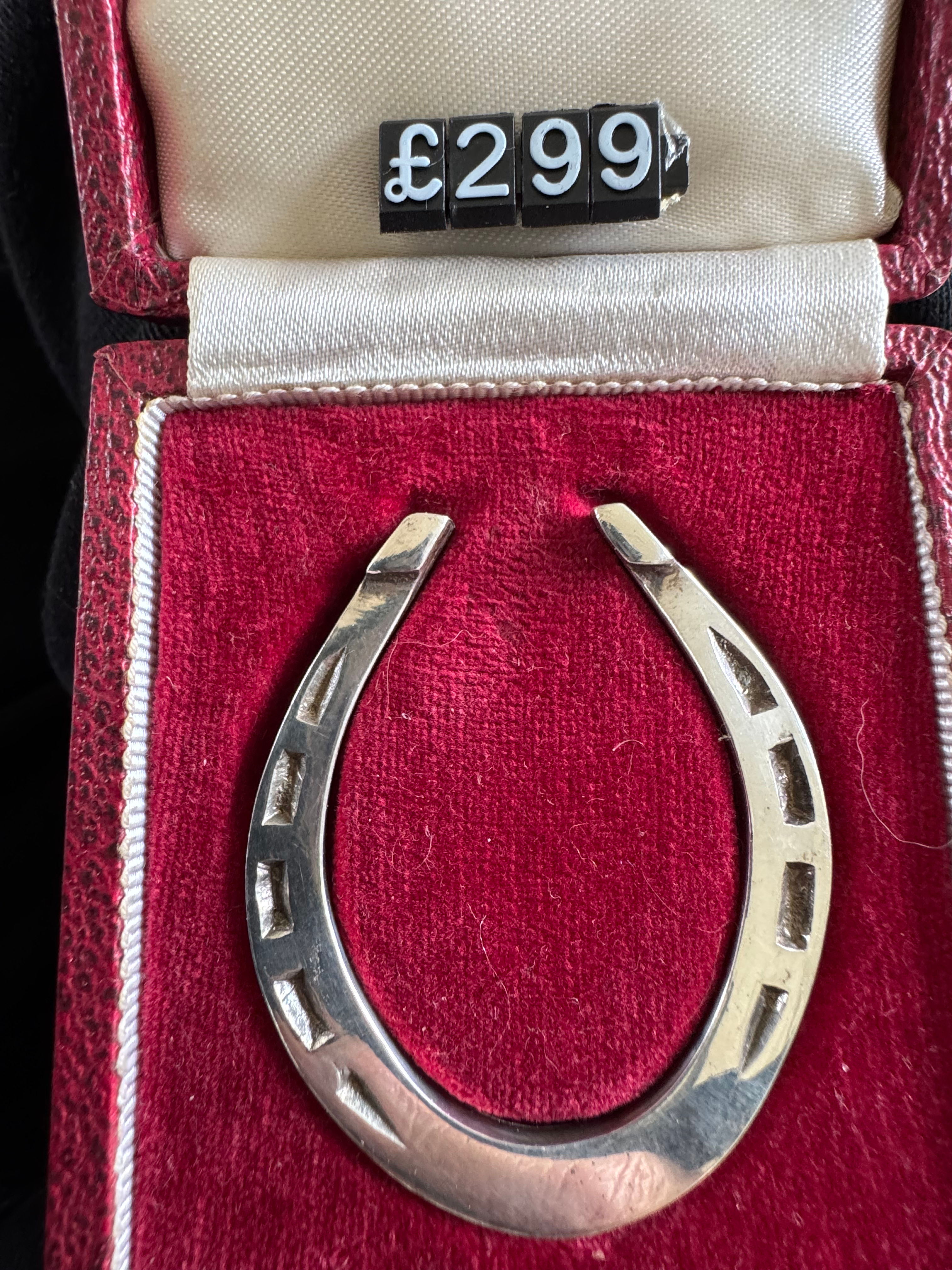 HEAVY SOLID SILVER CASED HORSESHOE 
