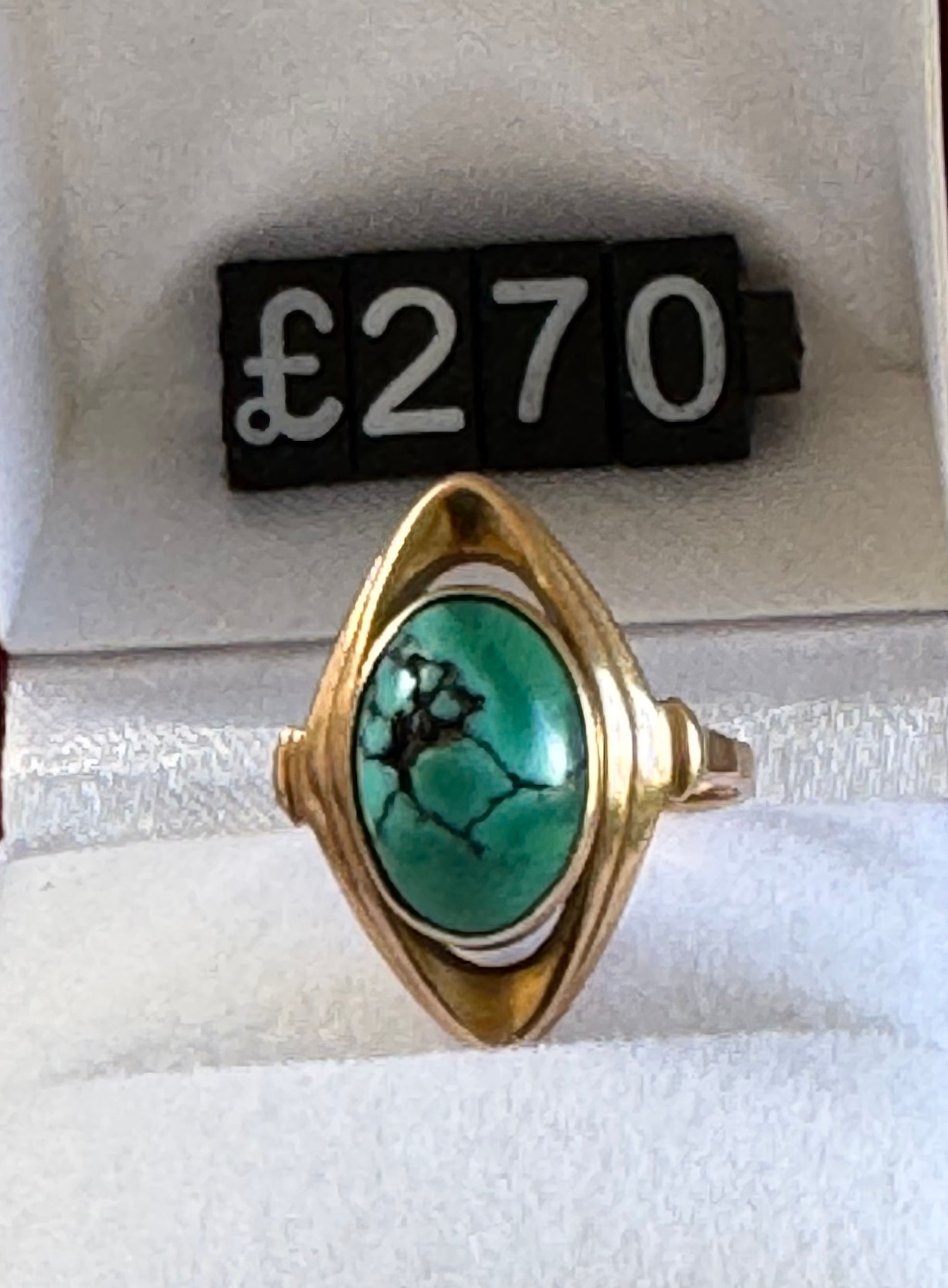 9CT YELLOW GOLD TURQUOISE RING