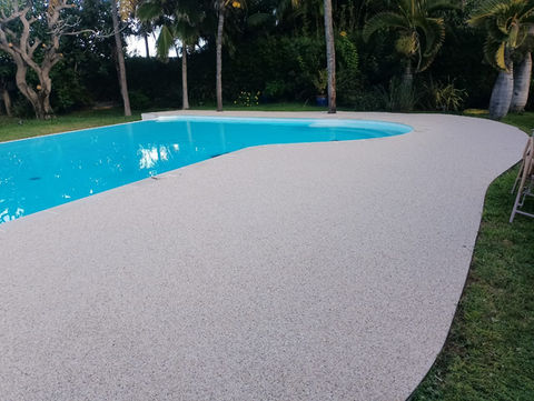 résine moquette de marbre drainant plage piscine erti 974