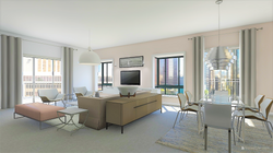 Downtown Condo_Living and Dining Room