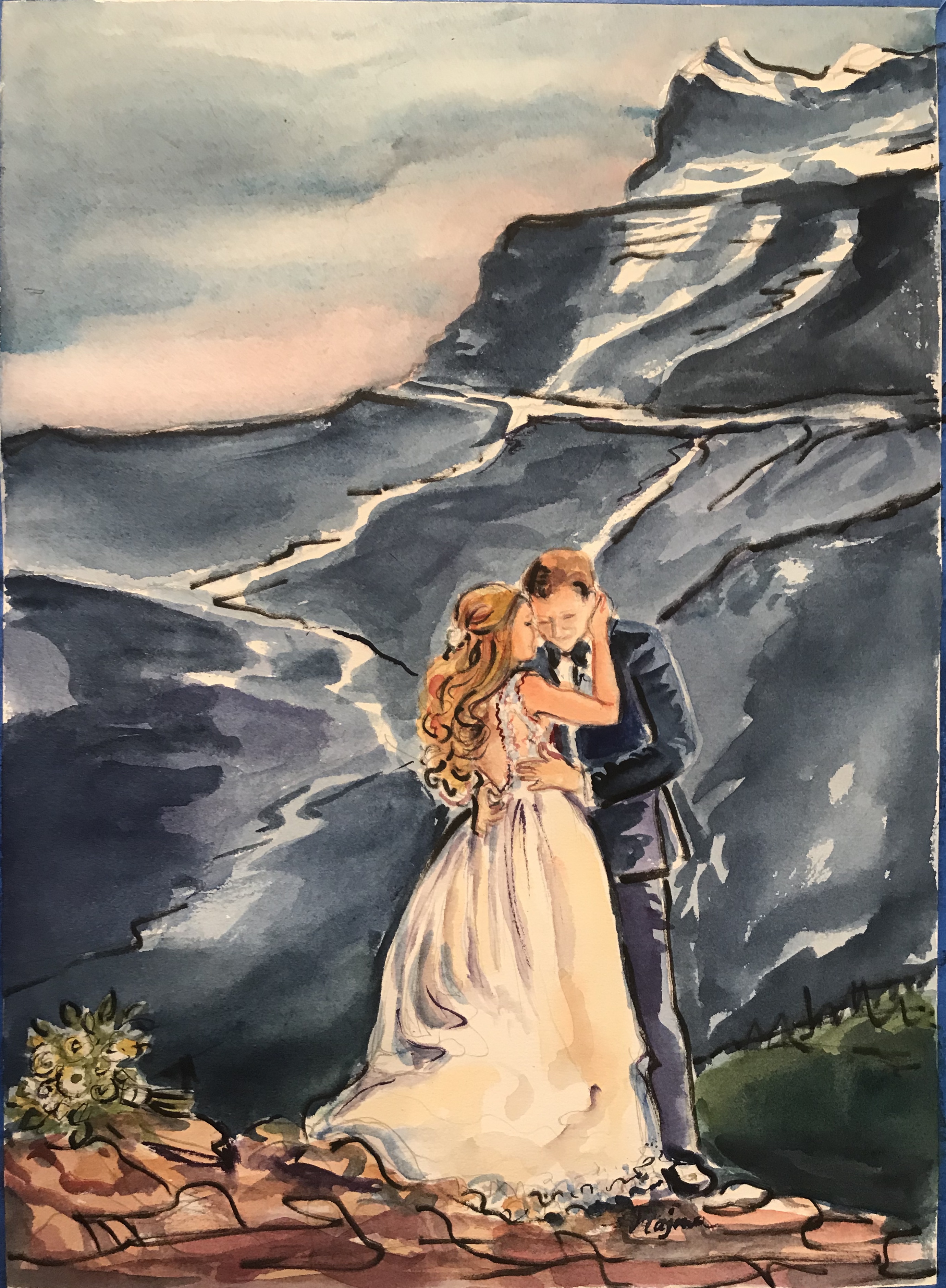 Amanda on a mountain side