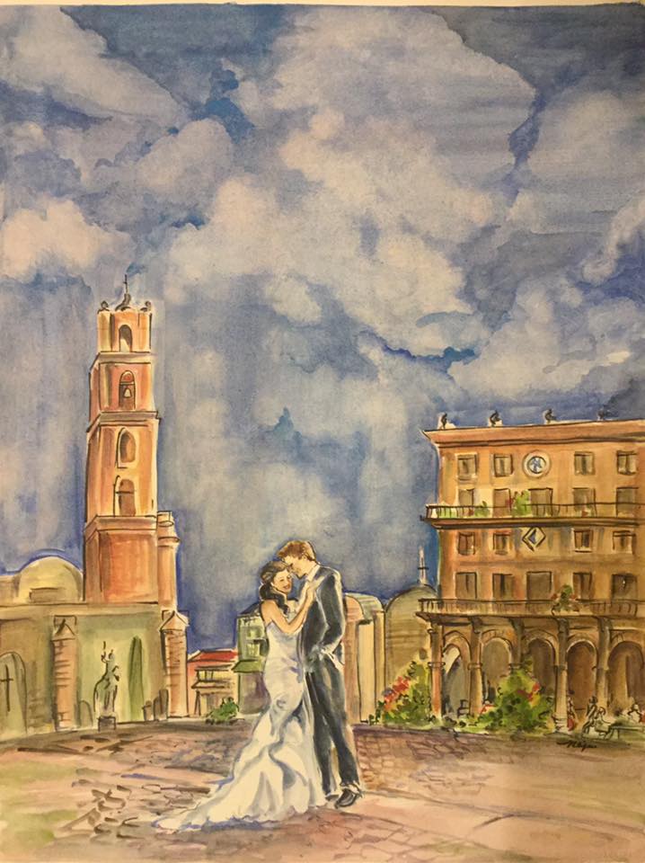 Destination wedding painting