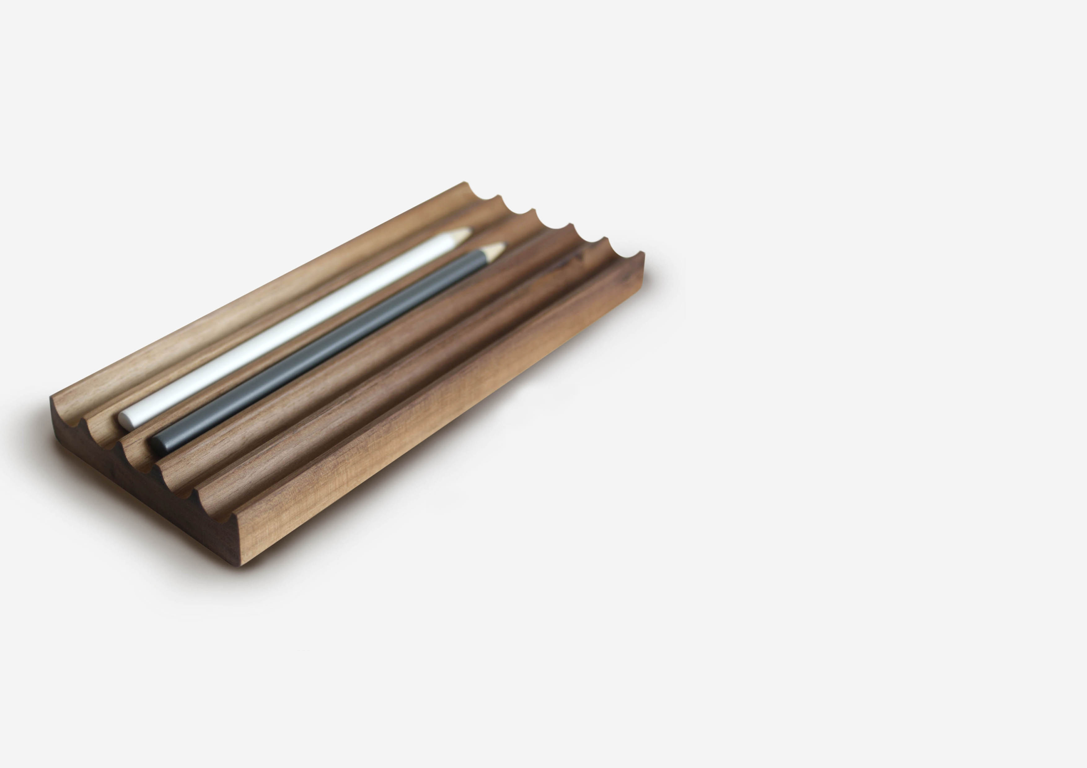 Pen and pencil rest tray also use as a paperweight american black walnut with five slots