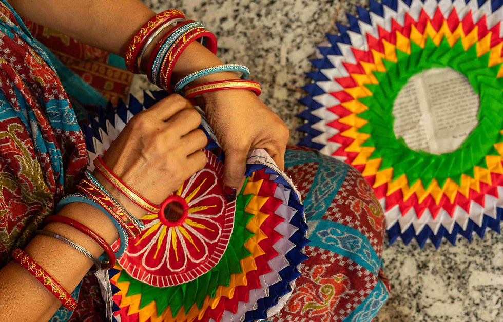 Tracing Chandua: A Journey Through Craft, Community, and Fellowship banner featuring Odisha's Chandua appliqué craft.