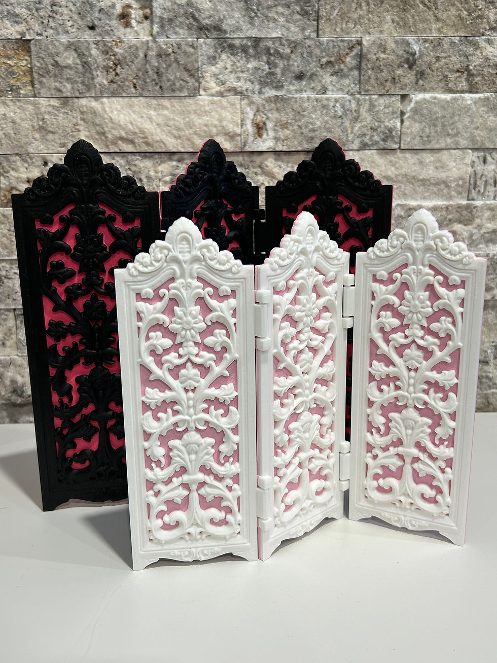 Thumbnail: Miniature Dressing Screen for your Playscale Dolls -Large & Small Size Available