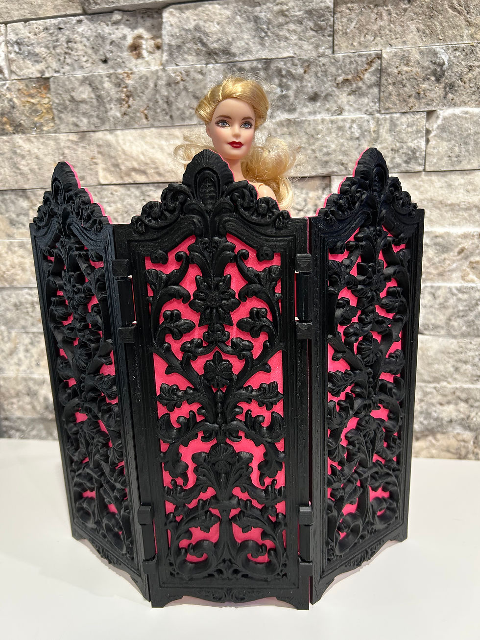 Thumbnail: Miniature Dressing Screen for your Playscale Dolls -Large & Small Size Available