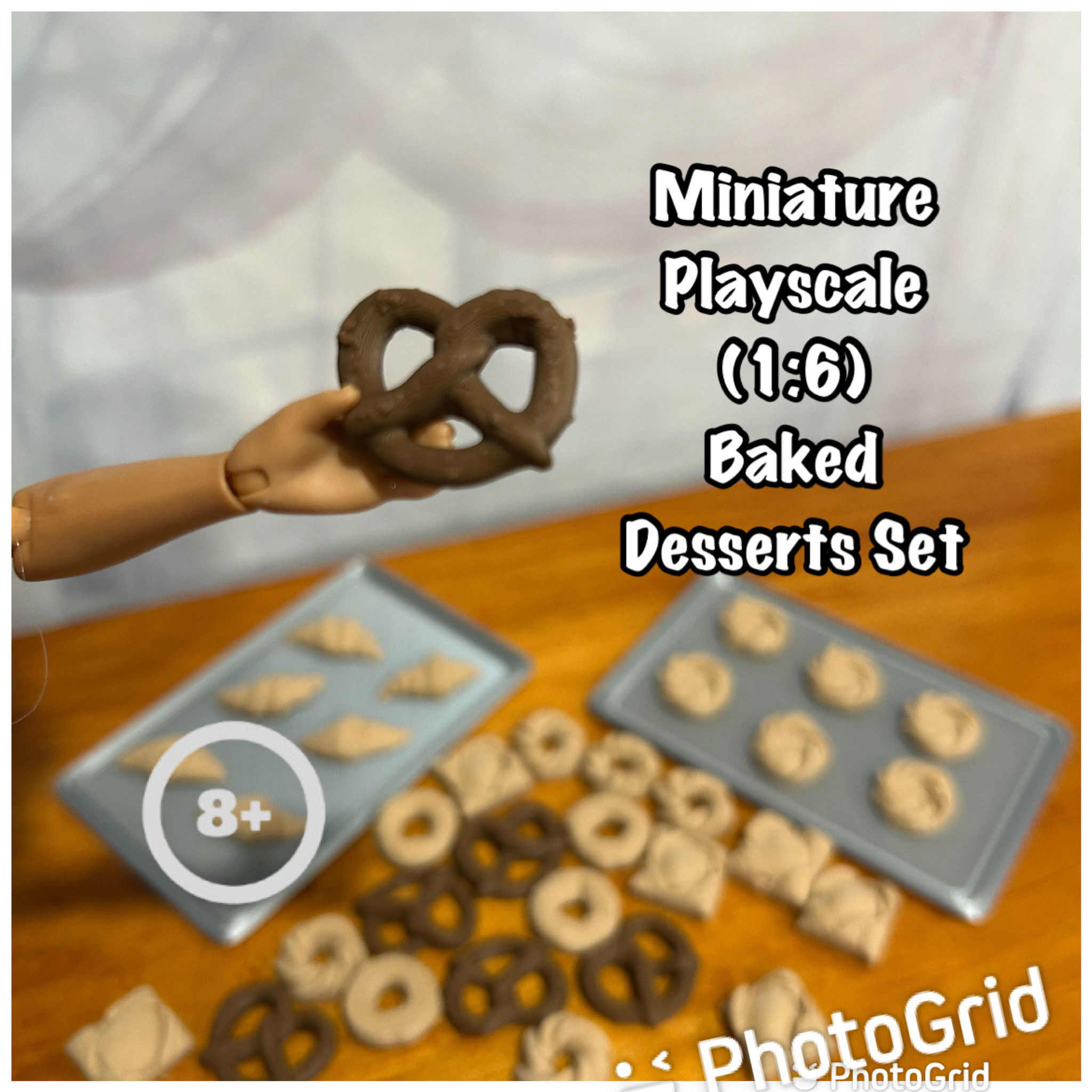 Miniature Baked Desserts Set with Baking Sheets for your 1:6 Scale Display