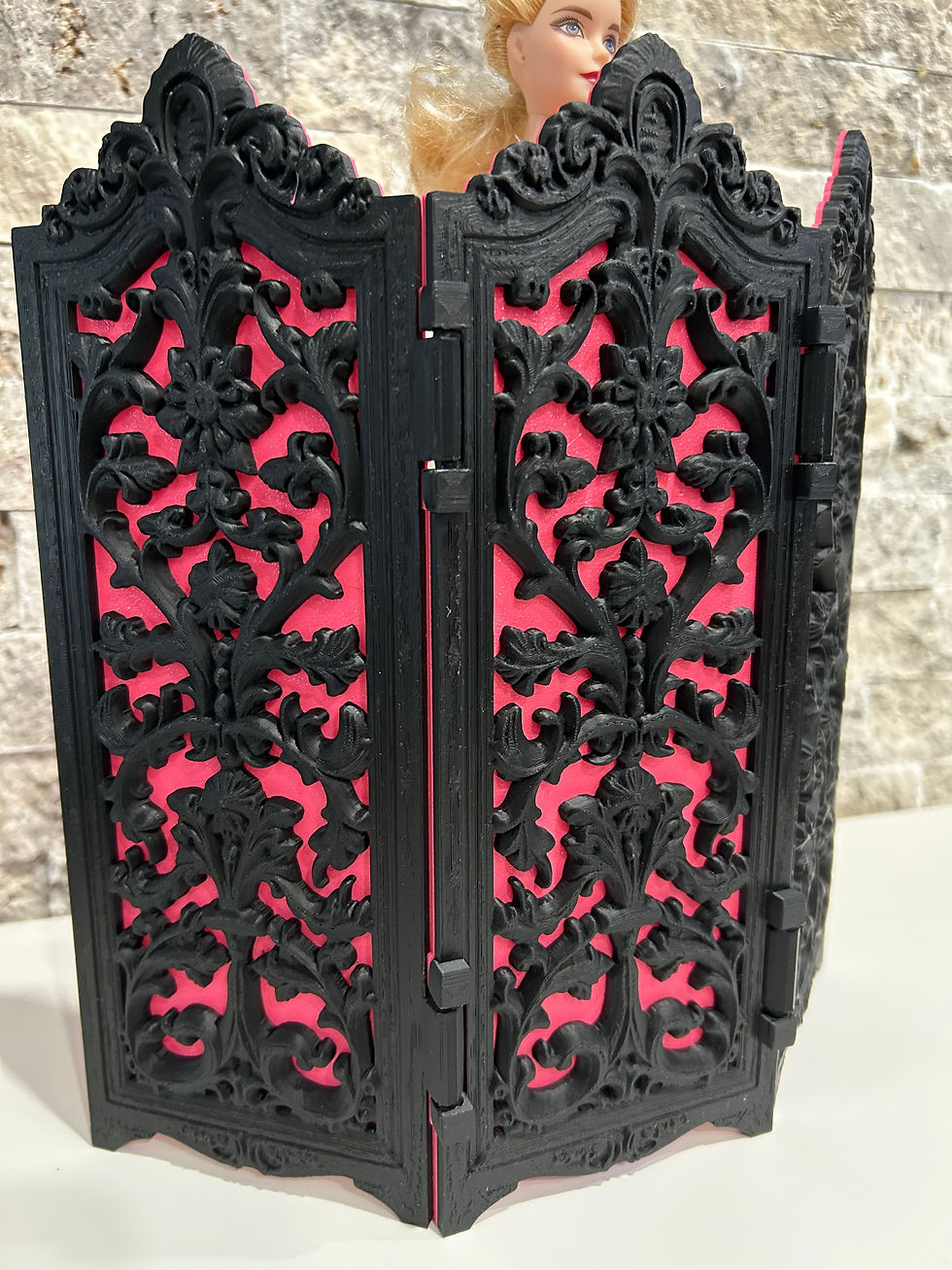 Thumbnail: Miniature Dressing Screen for your Playscale Dolls -Large & Small Size Available