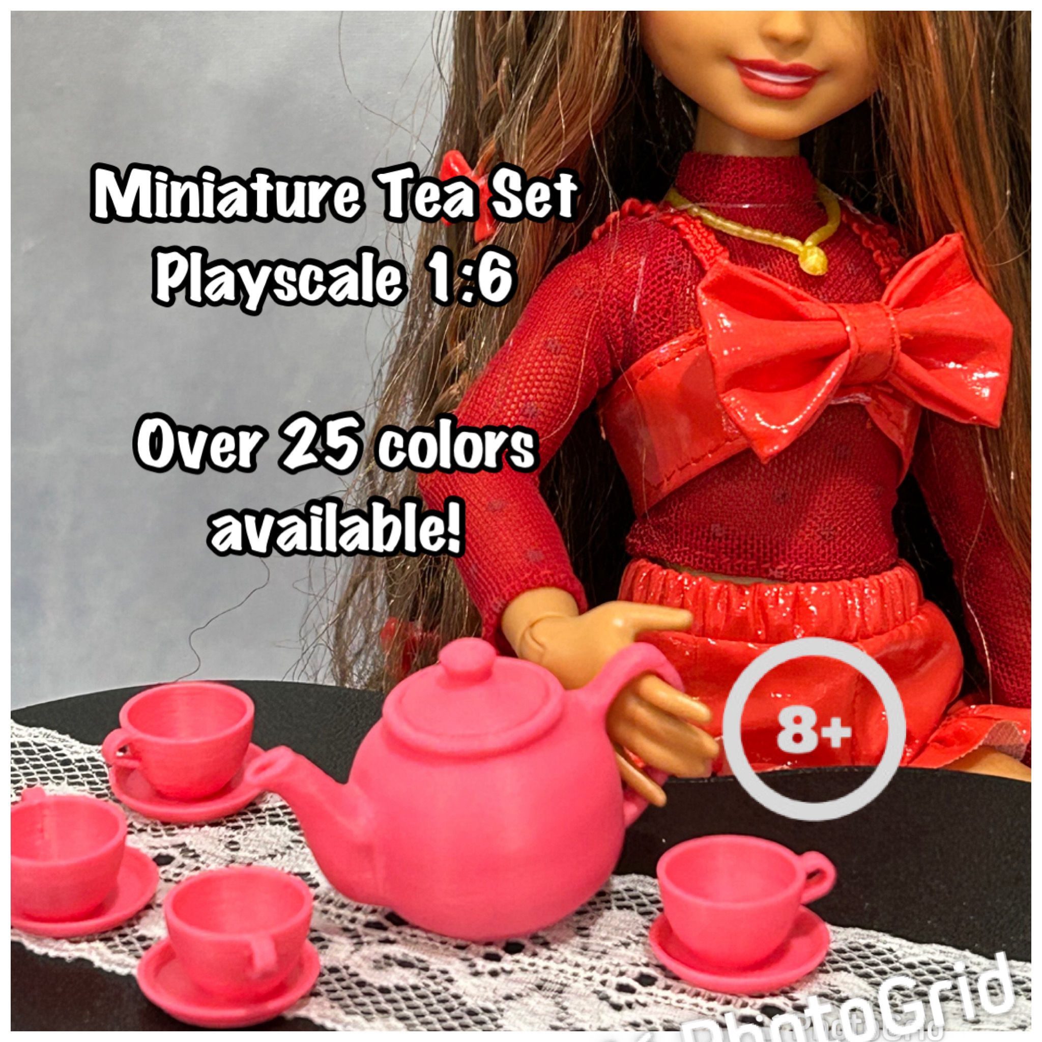 Tea Set for your1:6 Diorama Display, Scale Kitchen Miniatures