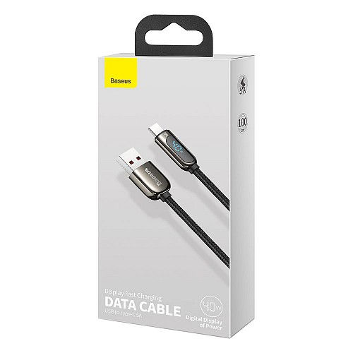 Thumbnail: Baseus Cable USB-C to USB-A Display Braided 66W 1.0m Black retail box