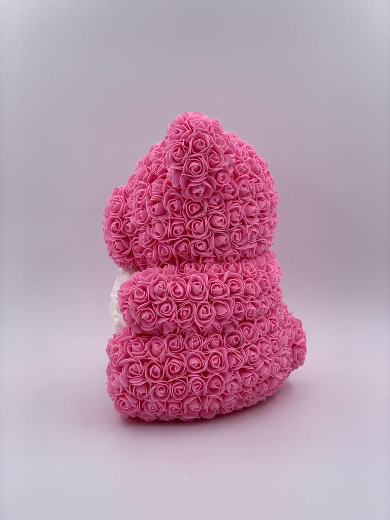 Miniaturbild: Rosenteddy mit Herz (40cm) rosa inklusive Geschenkbox
