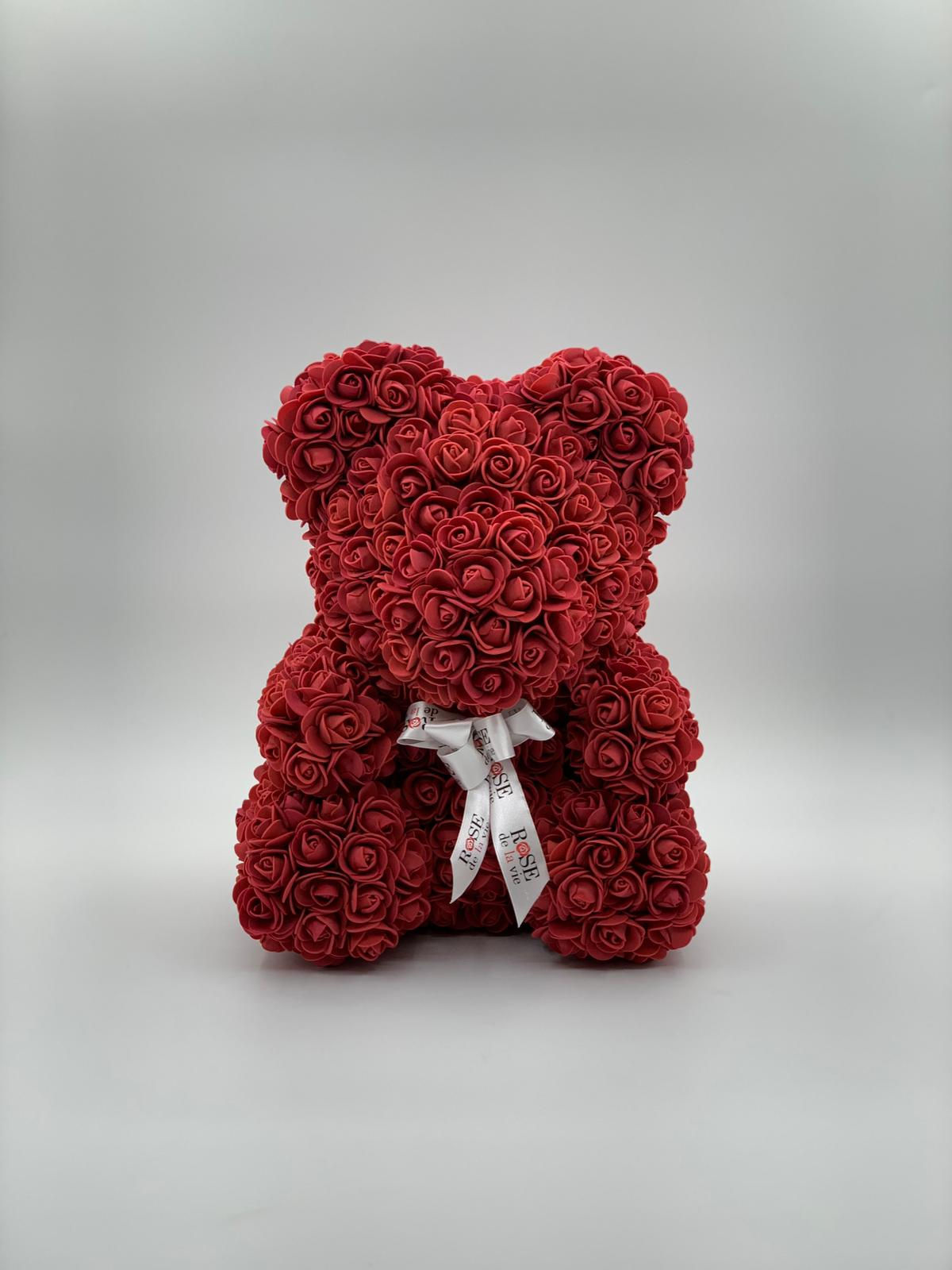 Rosenteddy weinrot (40cm) inkl. Geschenkbox