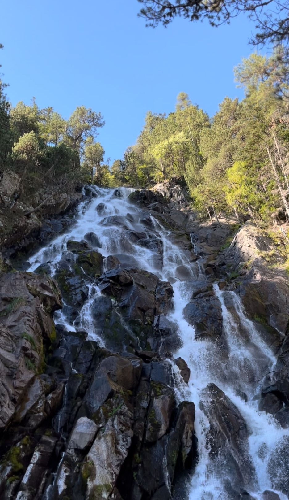 Cascada mas grande del parque nacional de aiguestortes , lleida