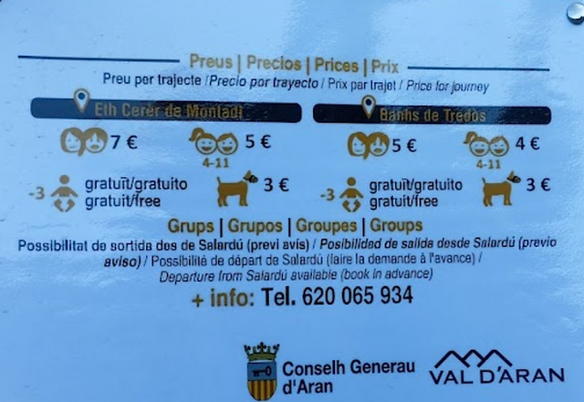 Taxi prices on the Route